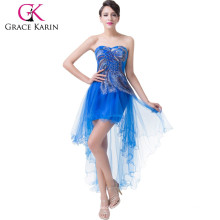 Grace Karin Sexy Strapless Sweetheart Short Front Long Back Pavão Cocktail Dress CL6225-1 #